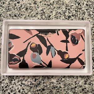 Kate Spade Cameron Paper Rose Pink Multi Wallet - Large Slim Fold Wallet